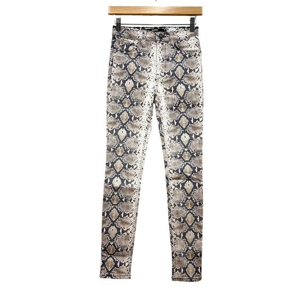 Hudson Barbara Mid Rise Super Skinny Jeans in snake print size 25 NWT - Picture 5 of 6